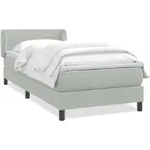 vidaXL Boxspringbett mit Matratze Hellgrau 80x220 cm Samt