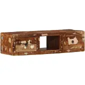 vidaXL TV-Wandschrank 100x32x25 cm Altholz Massivholz