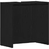 vidaXL Badschrank Schwarz Eichen-Optik 60x33x61 cm Holzwerkstoff