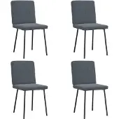 vidaXL Esszimmerstühle 4 Stk. Dunkelgrau Samt