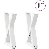 vidaXL Couchtischbeine 2 Stk. Weiß 38x(42-43,3) cm Stahl