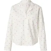 Hunkemoller Pyjama-T-Shirt Jacquard Hearts 301436 Weiß Relaxed Fit 36
