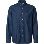 Selected Langarmhemd "SLHREGCARLO DENIM LS SHIRT NOOS" Baumwolle, regular fit