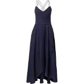 Vera Mont Abendkleid "Abendkleid mit Volant", Damen, Gr. 42, EURO, blau (night sky), Obermaterial: 100% Polyester PES., Kleider Abendkleid