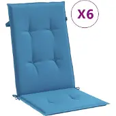 vidaXL Hochlehner-Auflagen 4 Stk. Melange Blau 120x50x4 cm Stoff
