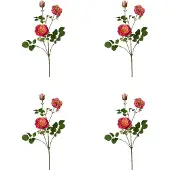 Creativ Green Kunstblume "Rosenzweig", orange (koralle), H:73cm, Obermaterial: 60% Polyester, 40% Polyethylen, Kunstpflanzen, Kunstblume