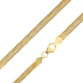Trendor 28120 Damen-Halskette 925 Silber Vergoldet Ovale Schlangenkette 4,2 mm