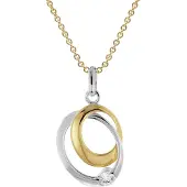 Trendor 28080 Damen-Kette 925 Silber Goldplattiert mit Zirkonia