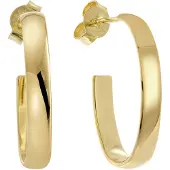 Trendor 68849 Damen-Ohrringe Gold auf Silber 925 Steck-Creolen 20 mm