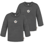 Normani 2er Pack Baby Merino Longsleeve „Taupo" - 9465