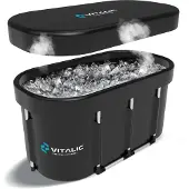 Vitalic Eisbad 115 cm – Eisbade-Tonne für Morgenroutine, Fokus & Regeneration | Immunsystem-Boost, Muskelheilung & mentale Stärke | Kaltwasserbad für