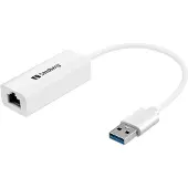 Sandberg USB3.0 Gigabit Network Adapter, IEEE 802.3x, Weiß, 1 Stück(e), 89 mm, 19 mm, 193 mm