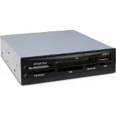 Inter-Tech CI-02, CF, CF Typ II, MMC, MS Duo, MS Micro (M2), MS PRO, MS PRO Duo, Speicherstick (MS), MicroDrive,..., Schwarz, 3.5 Zoll, 480 Mbit/s, Daten, Leistung, USB 2.0