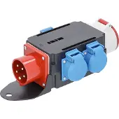 As Schwabe as-Schwabe MIXO Adapter Stromverteiler 400V 16A CEE auf 1x CEE & 3x Schuko IP44
