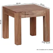 FineBuy Couchtisch Akazie Massiv-Holz 45 cm breit Wohnzimmer-Tisch Design Landhaus-Stil Beistelltisch natur