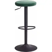 Wohnling Barhocker Samt Grün Hocker ohne Lehne 58 - 79 cm Küchenhocker Stoff / Metall 100kg Design Barstuhl Tresenhocker Drehbar Bistrohocker
