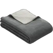 Ibena Unidecke Sorrento Doubleface Grau/Silber-150 x 200 cm