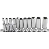 Bgs Steckschlüsseleinsatz-Set 1/4", in ZOLL, tief, 11-tlg.