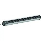 Bachmann PRIMO Steckdosenleiste 12x Schutzkontakt, Aluminium, 1,75 m