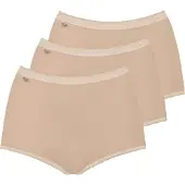 Sloggi Maxislip "Basic+" 3er Pack, perfekter Sitz, Baumwollmischung, weich, elastisch
