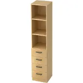 Hjh OFFICE PRO SIGNA G 7600 SG - Ahorn 5 OH Schrank mit 4 Schüben Streifengriff Kunststoff