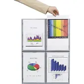 PaperFlow Wandhalter Info-Display, alufarbig, 4 St.