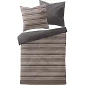 TRAUMSCHLAF Melange Feinbiber Bettwäsche Konstanz 200x200 cm + 2x 80x80 cm silber-anthrazit