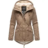 MARIKOO Winterjacke "Manolya" mit Kapuze stylischer Kurzmantel mit weichem Teddyfell-Futter