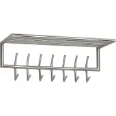Wohnling Wandgarderobe Metall Silber 74,5x29x30 cm Flurgarderobe mit Ablage Hakenleiste Wandpaneel Stahl Garderobe Wand mit Hutablage Garderobenleiste