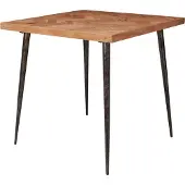 Wohnling Esszimmertisch 80x76x80 cm Massivholz Akazie / Metall Industrial Esstisch Massiv Klein Küchentisch Holztisch Esszimmer Kleiner Speisetisch