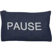 David Fussenegger Kissen «Pause» 40 cm x 60 cm, Dunkelblau