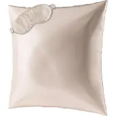Ailoria Dekokissen "Seidenkissenbezug + Maske BEAUTY SLEEP SET (80x80)", beige, 1 Stk., Obermaterial: 100% Seide silk., Bettwäsche, Dekokissen
