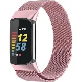 Cover-Discount Fitbit Charge 5 - Milanese Edelstahl Armband rosa