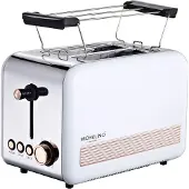 Michelino 79298 / 74297 Toaster, Materialmixgehäuse, Stoppfunktion, Auftaufunktion, Brötchenrost, Cool Wall