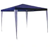 VCM Pavillon | Maße ca. 3x3 m | wasserabweisende 110g / m² PE Plane | Partyzelt | Gartenzelt mit Stahlgestell | Festivalzelt | Blau