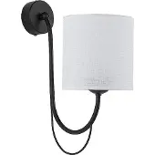 Licht-Erlebnisse Wandlampe Schwarz Weiß Stoffschirm Klassisch wohnlich SALNIO Wandleuchte Schlafzimmerlampe