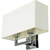 Licht-Erlebnisse Wandlampe Modern HOTEL Chrom Stahl Stoff E27 2-flammig blendarme Wandleuchte Schlafzimmer Flur