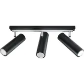 Licht-Erlebnisse Spot Schwarz Metall 3-flammig 45cm lang Modern GU10 DUCCIA Deckenlampe Strahler Wohnzimmer Flur