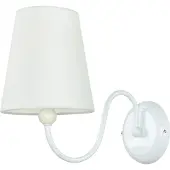 Licht-Erlebnisse Weiße Wandlampe Landhaus Stoff Schirm wohnlich BOULI Schlafzimmer Wohnzimmer Wandleuchte