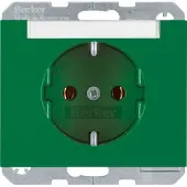 Berker Steckdose SCHUKO mit Beschriftungsfeld K.1/K.5 grün, glänzend