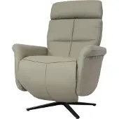 Mendler Relaxsessel MCW-L10, Design Fernsehsessel TV-Sessel Liegesessel, Liegefunktion drehbar, Voll-Leder grau