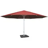 Mendler Sonnenschirm Carpi II, Gastronomie Marktschirm, Ø 5m Polyester/Alu Mast weiß 28kg rot mit Ständer