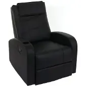 Mendler Fernsehsessel Brüssel, TV Sessel Relaxsessel Liegesessel, Kunstleder schwarz