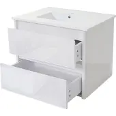 Mendler Waschbecken + Unterschrank MCW-B19, Waschbecken Waschtisch Badezimmer, hochglanz 50x80cm weiß