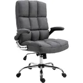 Mendler Bürostuhl MCW-J21, Chefsessel Drehstuhl Schreibtischstuhl, höhenverstellbar Stoff/Textil dunkelgrau