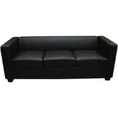 Mendler 3er Sofa Lille Leder, schwarz