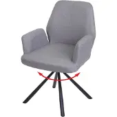 MCW Esszimmerstuhl MCW-H71, Küchenstuhl Lehnstuhl Stuhl, drehbar Auto-Position Stoff/Textil Stahl hellgrau