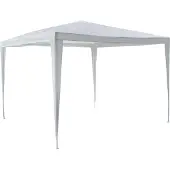 VCM Pavillon | Maße ca. 3x3 m | wasserabweisende 110g / m² PE Plane | Partyzelt | Gartenzelt mit Stahlgestell | Festivalzelt | Weiß