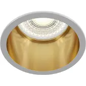 Maytoni Reif Spot Strahler Einbauleuchte DL049-01WG 1xGU10, Weiß mit Gold, aus Aluminum, exkl. Leuchtmittel