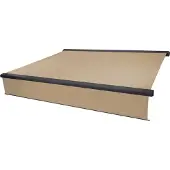 Mendler Elektrische Vollkassetten-Markise H124, 4x3m ausfahrbarer Volant Polyester Creme, anthrazit